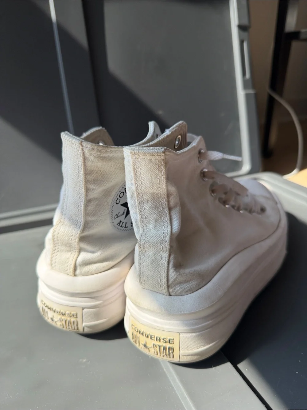 Converse White High-Top Platform Sneakers
